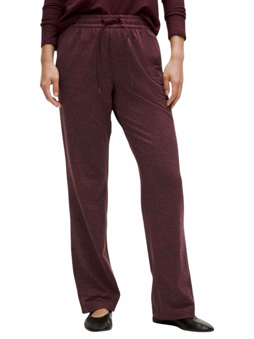 Lululemon Soft Jersey Straight-Leg Mid-Rise Pant Burgundy Maroon Sz 4